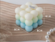 Свеча "Кубик пузырей" ручной работы цвет голубой,белый,зеленый - изображение 3
