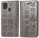 Чехол Embossed Cat and Dog для Samsung Galaxy M31 / M315 книжка кожа PU Grey - изображение 2