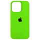 Чохол бампер силіконовий з мікрофіброю Silicone Case для Apple iPhone 14 Pro Зелений Shiny Green - зображення 1