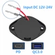 12-24V Накладна USB зарядка QC3.0 + PD Type-C юсб розетка живлення від акумулятора - зображення 7