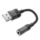 Аудіо Перехідник Hoco LS37 Spirit transparent external sound card USB to 3.5mm Black - зображення 5