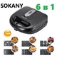 Мультимейкер 6 в 1 750Вт Sokany SK-908 со сменными формами для вафель, орешков, печенья и блюд на гриле - изображение 1