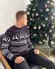 Мужской новогодний свитер с оленями "Deer" Тёмно-синий, размер 5XL - изображение 3