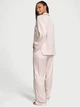 Піжама Сатинова (сорочка + штани) Victoria's Secret Satin Long Pajama Set Iconic Pink M Long Рожева смужка (26930128) - зображення 3
