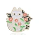 Значок (пин) BROCHE брошь бижутерия Животные Котик в цветах белый BRGV114468 - изображение 1