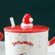 Новогодняя чашка с крышкой и ложкой "Snowman", 360мл, Санта-Клаус - изображение 7