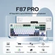 Бездротова ігрова механічна клавіатура Aula F87 PRO 2.4G Bluetooth з RGB White Blue - изображение 1