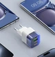 Зарядний пристрій Блок живлення для телефону Hoco C131A PD 30W USB + Type-C Швидка зарядка QC AFC FCP SCP для Samsung iPhone Xiaomi Huawei Clear Blue - зображення 2