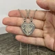 Парные кулоны для подруг "Половинки сердца Вest friends" серебристые на цепочках упакованы в коробочку (9779) - изображение 6