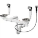 Сифон для кухонної мийки подвійний HANSGROHE D15-11 впуск 1 1/2" випуск горизонтальний хром 43932800 - зображення 1