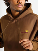 Худі чоловіче Carhartt WIP Hooded American Script I028279-1ZDXX L Коричневе (4064958754053) - зображення 4