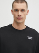 Світшот на флісі утеплений чоловічий Reebok Identity Small Logo Fleece Crew 100202864 XL Чорний (1200143505328) - зображення 4