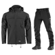 Костюм на флисе M-Tac SoftShell Куртка и Брюки Police Black размер L - изображение 1