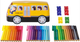 Zestaw flamastrów Faber-Castell Connector School bus w metalowym pudełku 33 szt (4005401555322) - obraz 2