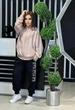 Женский спортивный костюм с капюшоном и со стразами VEDIKA STRIPE, Турция 58 Бежевый - изображение 1