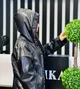 Женскипй спортивный костюм тройка: кардиган из эко-кожи + спортивный костюм со стразами VEDIKA TDK, Турция 44 Черный - изображение 7