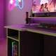 Стол компьютерный игровой Майнкрафт Люкс с подсветкой RGB Антрацит салатовой кромкой L=1600мм (арт.SKRZ1000-116) - изображение 5