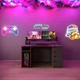 Стол компьютерный игровой Майнкрафт Люкс с подсветкой RGB Антрацит c красной кромкой L=1600мм (арт.SKRZ1000-113) - изображение 1