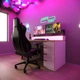 Стол компьютерный игровой Майнкрафт Люкс с подсветкой RGB Белый с оранжевой кромкой L=1600мм (арт.SKRZ1000-119) - изображение 3