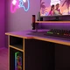 Стол компьютерный игровой Майнкрафт Люкс с подсветкой RGB Антрацит c оранжевой кромкой L=1600мм (арт.SKRZ1000-114) - изображение 5