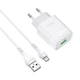 Зарядное устройство HOCO C72Q Glorious single port QC3.0 charger set USB to Micro-USB cable White (6931474732538) - изображение 1