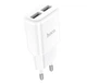 Зарядний адаптер HOCO C88A Star, 2 USB, 2.4А, білий - зображення 3