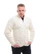 Свитер мужской белый зимний вязаный на молнии 230-608-2 XL - изображение 1