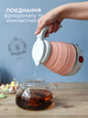 Дорожный чайник силиконовый складной дисковый Electric Kettle wdl-09b 220v 600w 600мл Розовый - изображение 2