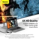 Хаб конвертер BASEUS Type-C Metal Gleam Series 5-in-1 3USB HDMI Type-C 100W CAHUB-CX0G - изображение 6