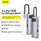 Док-станция адаптер хаб BASEUS Metal Gleam Series 4-in-1 - Type-C to 2USB HDMI Type-C (CAHUB-CY0G) - изображение 4