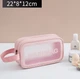 Водонепроникна рожева косметичка Washbag, органайзер для косметики 22*12*8 см - зображення 2