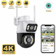 Уличная Wi-FI IP Камера видеонаблюдения 8MP ICSEE поворотная камера с двумя объективами UKC - изображение 1