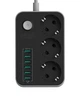 Мережевий подовжувач SE3631 з USB-виходами 1.6 м - зображення 3