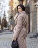 Стёганное зимнее женское пальто бежевое 40 размер - изображение 4