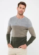 Мужской свитер LC Waikikiki в полоску 3XL Хаки (LCWKnitwear-8624) - изображение 1