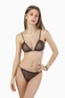 Комплект женский бюстгальтер с мягкой чашкой и стринги из сеточки Felisiya Lingerie Шоколадный 2004+204-111с L - изображение 1