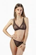 Комплект женский бюстгальтер с мягкой чашкой и стринги из сеточки Felisiya Lingerie Шоколадный 2007+221-111с L - изображение 1