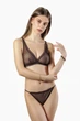 Комплект женский бюстгальтер с мягкой чашкой и стринги из сеточки Felisiya Lingerie Шоколадный 2007+221-111с L - изображение 4
