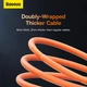 Кабель Type-C на USB з підсвічуванням Baseus CoolPlay Series Fast Charging (2m, 100W, 6A, 480 Mbps). Orange - зображення 5