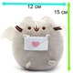Мягкая игрушка Пушин кэт Pusheen cat Кот с письмом 15х12 см Серый и Кошелек портмоне 19х10 см Бежевый n-12491 - изображение 3