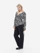 Блузка женская H&M 061139294 S Белый/Черный (6666000334060) - изображение 3