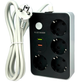 Подовжувач мережевий Power Socket 8206, 2USB, Type-C, 4 розетки, 2 м, чорний - зображення 1
