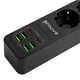 Мережевий фільтр Proove Power Strip P-03 (3 розетки + 4 USB + 2 Type-C) 2М black - зображення 5