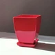 Горщик для квітів керамічний "Конус чотирикутний" 1.1л Rezon Червоний Р091 - зображення 4