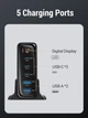 Настільний USB зарядний пристрій хаб 5в1 ASOMETECH 140W GaN (3*USB Type-C, 2*USB Type-A, швидка зарядка, LED дисплей) - зображення 9
