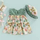 Платье детское с шляпкой Summer Flowers (Зеленый на 90см, 1,5 -2 года) - изображение 4