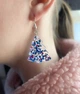 Серьги Ёлочка с сине-розовыми блёстками - изображение 4