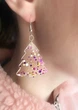 Серьги Ёлочка с розово-фиолетовыми блёстками - изображение 4