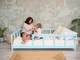 Детская деревянная кровать Монтессори BUSY WOOD на ножках Модель 10, Размер 160х80 см, Голубой - изображение 3