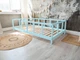 Детская деревянная кровать Монтессори BUSY WOOD на ножках Модель 10, Размер 160х80 см, Голубой - изображение 5